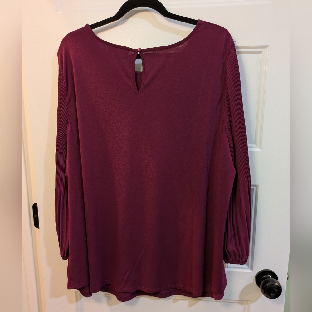 Adrianna Papell Rich Purple Blouse - Picture 10 of 13
